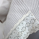 Stella McCartney Asymmetric Sweater Light Gray Eyelet-Trim Ribbed Knit Size 38