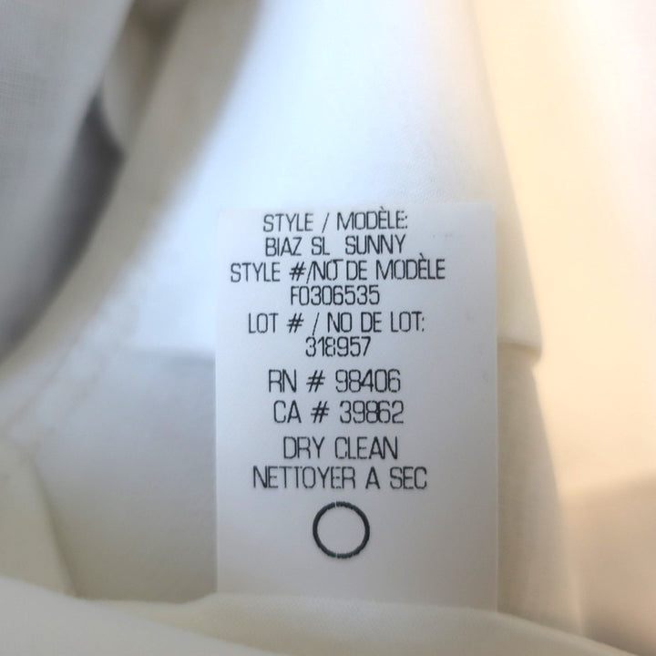 Theory Sleeveless Shirt Biaz Cream Ruffled Gauze Size Small Collared Blouse