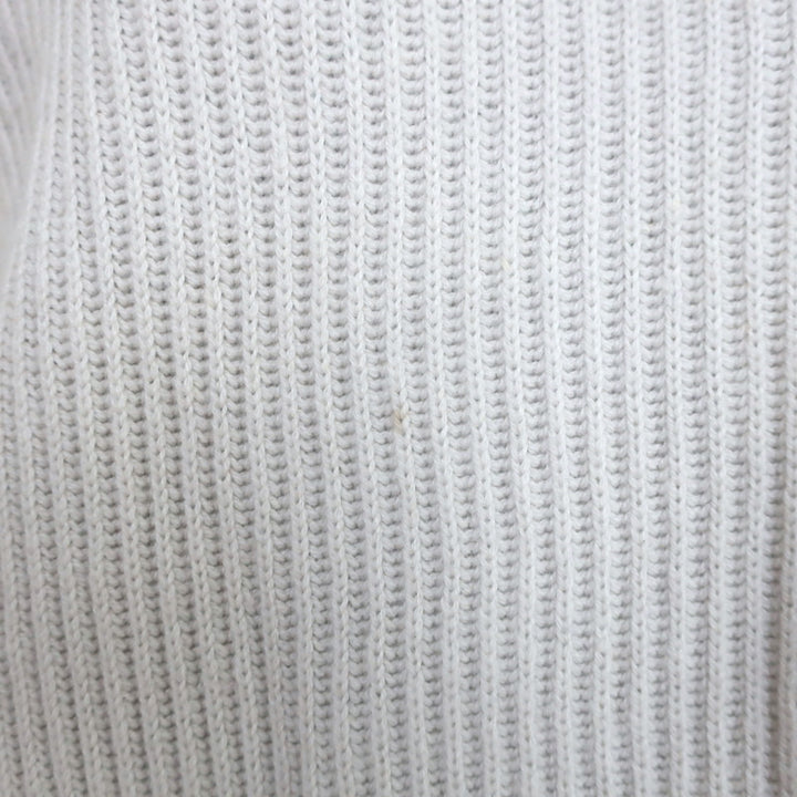 Stella McCartney Asymmetric Sweater Light Gray Eyelet-Trim Ribbed Knit Size 38