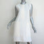 Celine Sleeveless Shift Dress Cream Stretch Linen Size 36