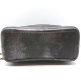 Chanel Gabrielle Chevron Backpack Dark Silver Metallic Grained Goatskin Leather