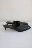 3.1 Phillip Lim Agatha Kitten Heel Mules Black Leather Size 38.5 NEW - Celebrity Owned
