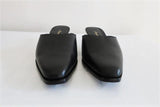 3.1 Phillip Lim Agatha Kitten Heel Mules Black Leather Size 38.5 NEW - Celebrity Owned
