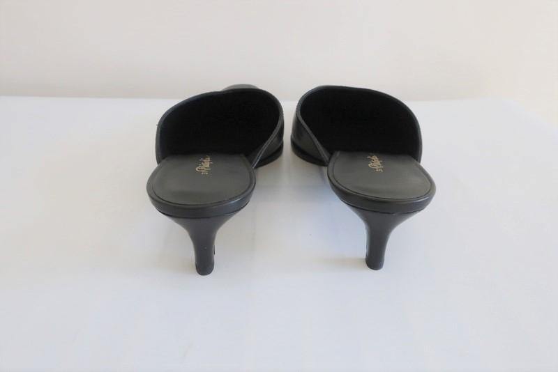 3.1 Phillip Lim Agatha Kitten Heel Mules Black Leather Size 38.5 NEW - Celebrity Owned