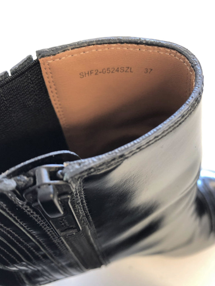 3.1 Phillip Lim Ankle Boots Delia Black Glossy Leather Size 37 Chelsea Booties - Celebrity Owned