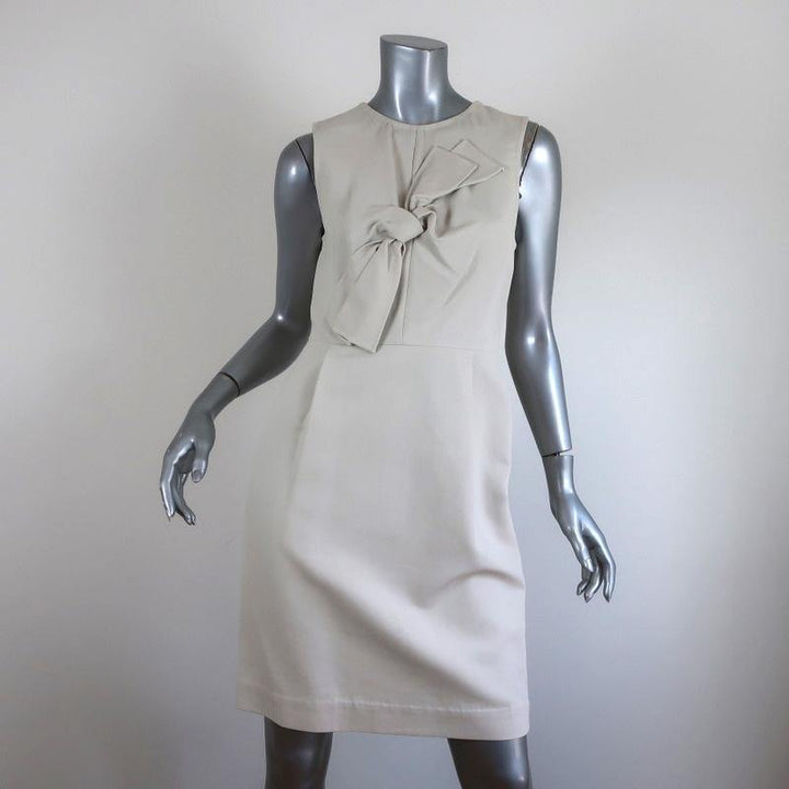 3.1 Phillip Lim Bow Dress Off-White Cotton Blend Size 4 Sleeveless Sheath - Celebrity Owned