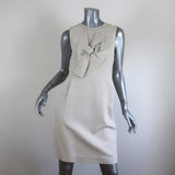 3.1 Phillip Lim Bow Dress Off-White Cotton Blend Size 4 Sleeveless Sheath - Celebrity Owned