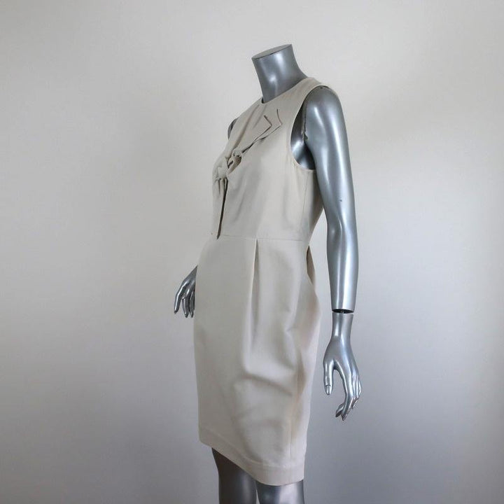 3.1 Phillip Lim Bow Dress Off-White Cotton Blend Size 4 Sleeveless Sheath - Celebrity Owned