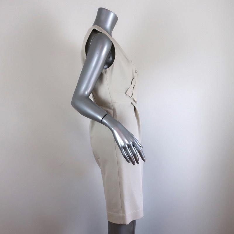 3.1 Phillip Lim Bow Dress Off-White Cotton Blend Size 4 Sleeveless Sheath - Celebrity Owned