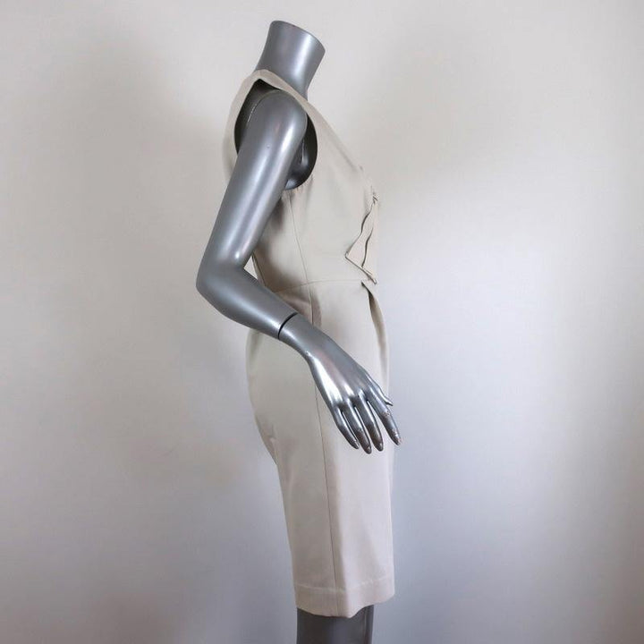 3.1 Phillip Lim Bow Dress Off-White Cotton Blend Size 4 Sleeveless Sheath - Celebrity Owned