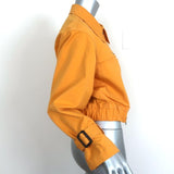 3.1 Phillip Lim Cropped Trench Bomber Jacket Marigold Stretch Cotton Size 2 - Celebrity Owned