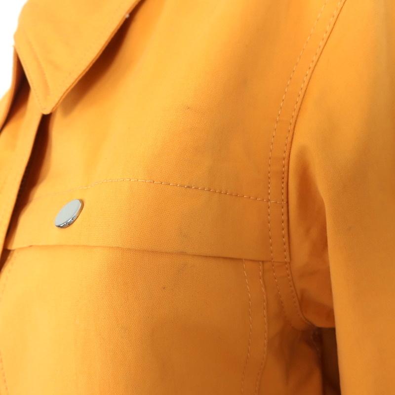 3.1 Phillip Lim Cropped Trench Bomber Jacket Marigold Stretch Cotton Size 2 - Celebrity Owned
