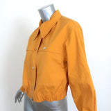 3.1 Phillip Lim Cropped Trench Bomber Jacket Marigold Stretch Cotton Size 2 - Celebrity Owned