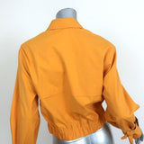 3.1 Phillip Lim Cropped Trench Bomber Jacket Marigold Stretch Cotton Size 2 - Celebrity Owned