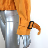 3.1 Phillip Lim Cropped Trench Bomber Jacket Marigold Stretch Cotton Size 2 - Celebrity Owned