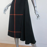 3.1 Phillip Lim Dress Black Windowpane Check Wool & Silk Size 4 Sleeveless Midi - Celebrity Owned