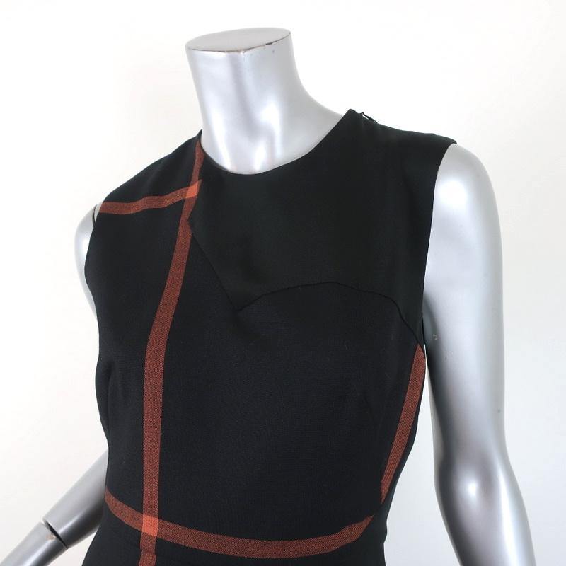 3.1 Phillip Lim Dress Black Windowpane Check Wool &amp; Silk Size 4 Sleeveless Midi - Celebrity Owned