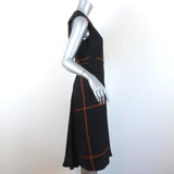3.1 Phillip Lim Dress Black Windowpane Check Wool & Silk Size 4 Sleeveless Midi - Celebrity Owned