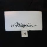 3.1 Phillip Lim Dress Black Windowpane Check Wool & Silk Size 4 Sleeveless Midi - Celebrity Owned