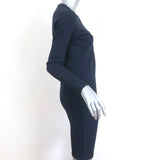 3.1 Phillip Lim Dress Navy Stretch Jersey Size 6 Long Sleeve Sheath - Celebrity Owned