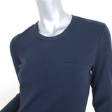 3.1 Phillip Lim Dress Navy Stretch Jersey Size 6 Long Sleeve Sheath - Celebrity Owned