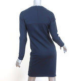 3.1 Phillip Lim Dress Navy Stretch Jersey Size 6 Long Sleeve Sheath - Celebrity Owned