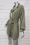 3.1 Phillip Lim Jacket Olive Satin-Paneled Twill Size Extra Small Belted Coat - Celebrity Owned