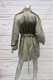 3.1 Phillip Lim Jacket Olive Satin-Paneled Twill Size Extra Small Belted Coat - Celebrity Owned