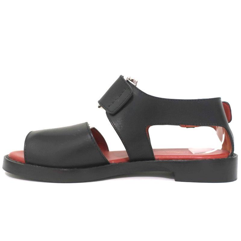 3.1 Phillip Lim Sandals Addis Black Cutout Leather Size 37 Open Toe Flats - Celebrity Owned