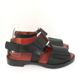 3.1 Phillip Lim Sandals Addis Black Cutout Leather Size 37 Open Toe Flats - Celebrity Owned