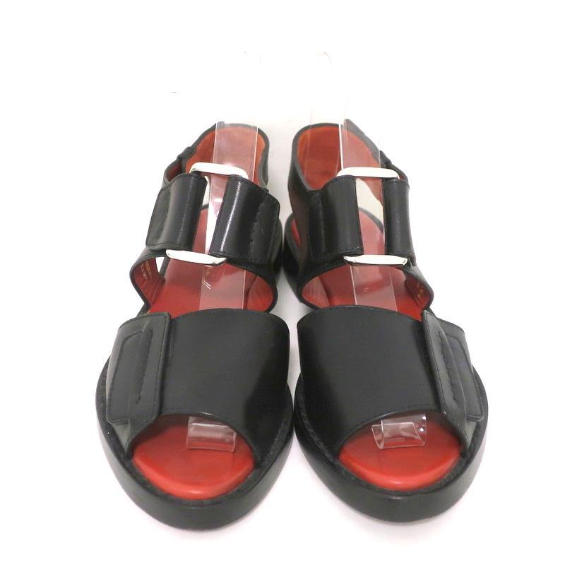 3.1 Phillip Lim Sandals Addis Black Cutout Leather Size 37 Open Toe Flats - Celebrity Owned