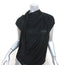 Balenciaga Tie-Neck Blouse Black Draped Jersey Size 38 Cap Sleeve Top