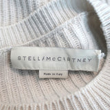 Stella McCartney Asymmetric Sweater Light Gray Eyelet-Trim Ribbed Knit Size 38