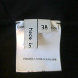 Balenciaga Tie-Neck Blouse Black Draped Jersey Size 38 Cap Sleeve Top