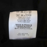 Balenciaga Tie-Neck Blouse Black Draped Jersey Size 38 Cap Sleeve Top