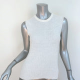 Theory Sleeveless Top Koronee Sag Harbor White Ribbed Knit Size Medium