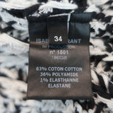 Isabel Marant Pullover Sweater Wenji White/Black Cotton-Blend Loose Knit Size 34