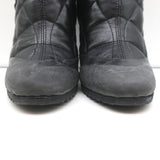 Burberry Brit Beverley 100 Ankle Boots Black Quilted Leather & Rubber Size 37