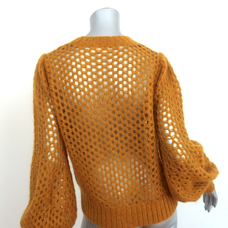 Zimmermann Sweater Unbridled Mustard Mohair-Blend Open Knit Size 0