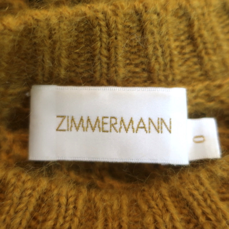 Zimmermann Sweater Unbridled Mustard Mohair-Blend Open Knit Size 0