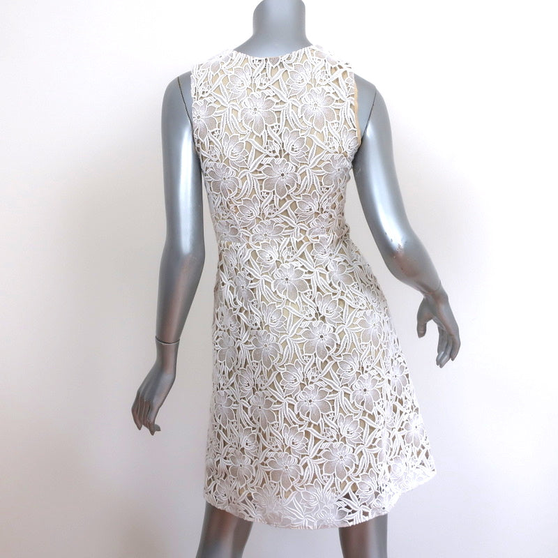 Burberry Prorsum Floral Macrame Lace Mini Dress with Bow Cream Size 36 Celebrity Owned Burberry Prorsum Floral Macrame Lace Mini Dress with Bow Cream Size 36 Celebrity Owned