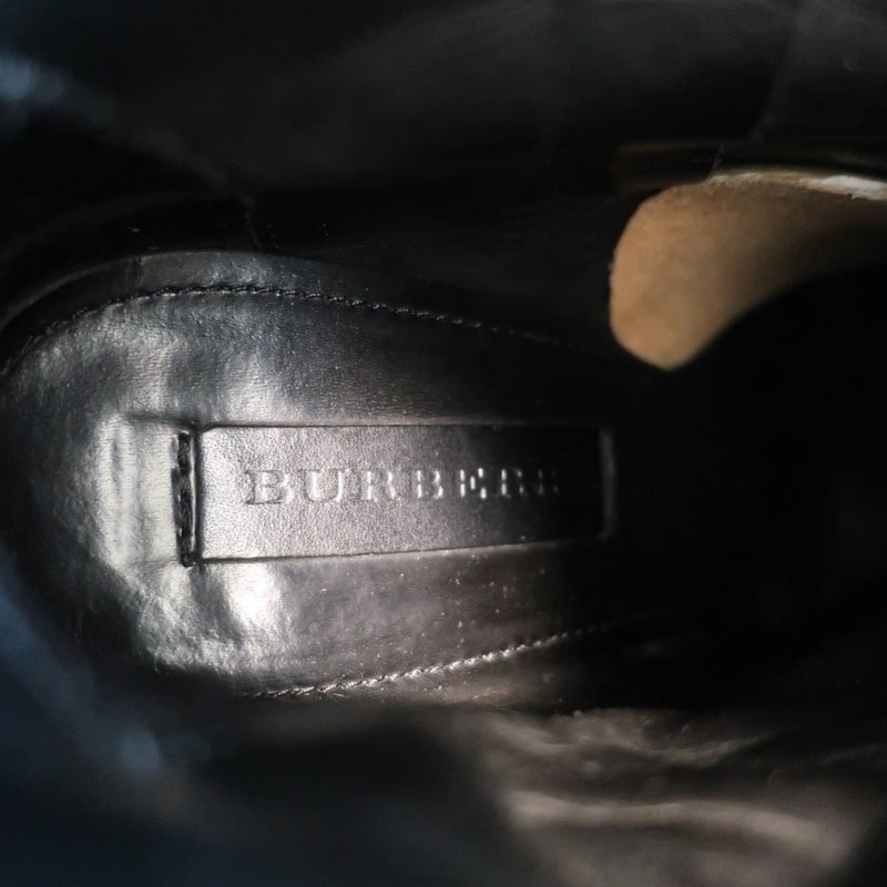 Burberry Brit Beverley 100 Ankle Boots Black Quilted Leather &amp; Rubber Size 37