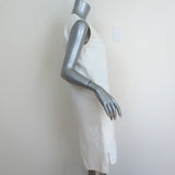 Celine Sleeveless Shift Dress Cream Stretch Linen Size 36