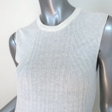Theory Sleeveless Top Koronee Sag Harbor White Ribbed Knit Size Medium