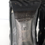 Burberry Brit Beverley 100 Ankle Boots Black Quilted Leather & Rubber Size 37