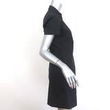 Theory Zip-Front Mini Dress Torma Black Stretch Cotton Size 6 Short Sleeve