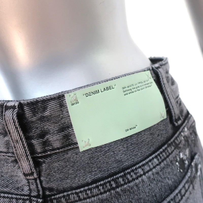 Off-White c/o Virgil Abloh Floral Print Jeans Gray Denim Size 25