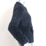 Marc by Marc Jacobs Rabbit Fur Jacket Karina Deep Indigo Size Medium