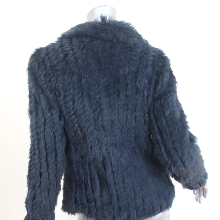Marc by Marc Jacobs Rabbit Fur Jacket Karina Deep Indigo Size Medium
