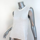 Theory Sleeveless Top Koronee Sag Harbor White Ribbed Knit Size Medium